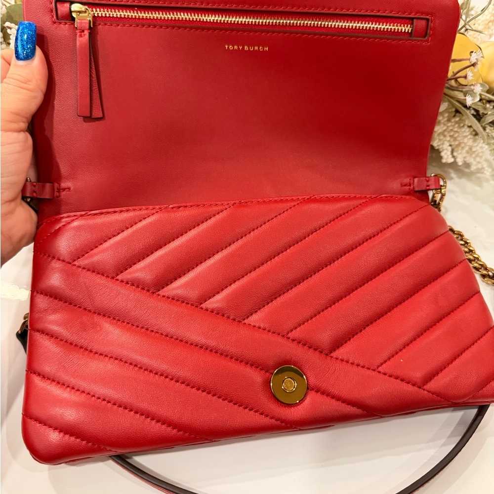 Tory Burch Red Quilted Clutch - Picture 2 of 10